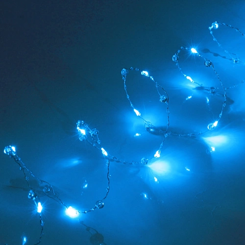Гирлянда для дома НИТЬ Льдинка 5 м 50 ламп LED, 8 реж,IP-20, Голубой_4