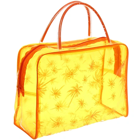 Косметичка прозрачная "Adventure - Peas", пальмы цвет оранжевый, 23*17*9см