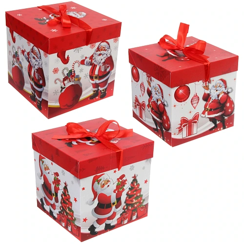 Коробка подарочная "Дедушка Мороз" 15*15*15 см