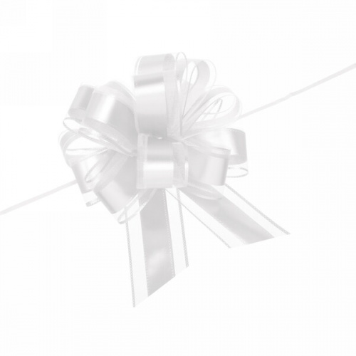 Бант для оформления подарка "Изыск" 5 см, d=17 см, Белый