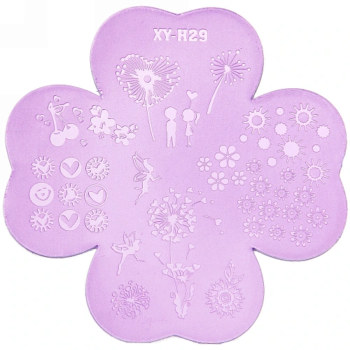 Набор для дизайна ногтей - стемпинг VivA Manicur, пластина цветок, микс 4 цвета, 1911см_16