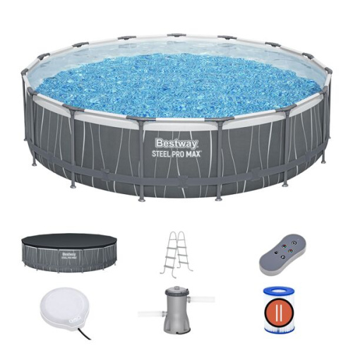 Бассейн каркасный Led Round Pool Set 457*107 см + 4 аксессуара Bestway (561GD)