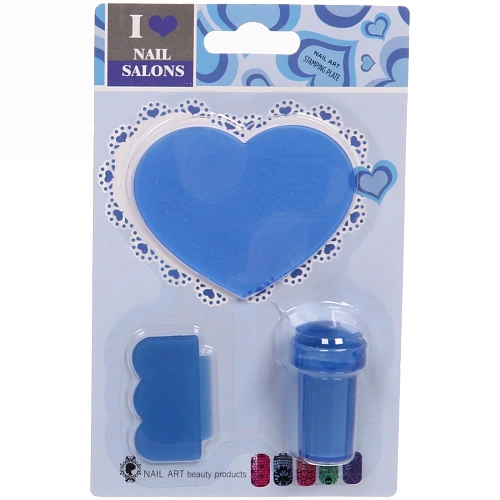 Набор для дизайна ногтей - стемпинг VivA Manicur, пластина сердце, микс 4 цвета, 1711см_7