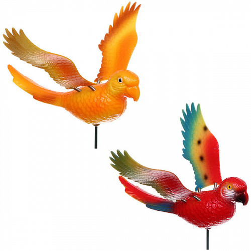 Фигура на спице "Попугай" 60 см (фигура 17*22 см) для отпугивания птиц, микс