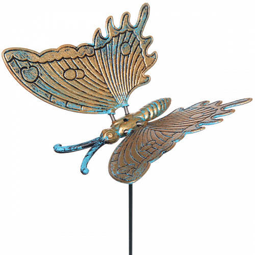 Фигура на спице "Волшебная бабочка" 60 см, Золото с голубым переливом