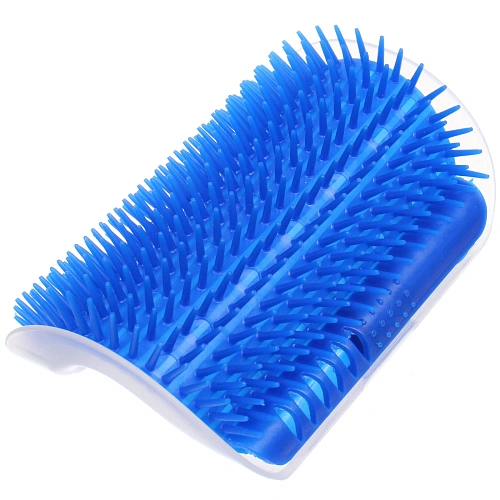 Щетка для вычесывания шерсти угловая "Счастливый хвост!", цвет синий, 12,4*8см (коробка)