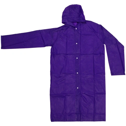 Дождевик-плащ "Тайфун" с капюшоном и завязками, на кнопках 100 Мкрн 115см фиолетовый ДоброСад