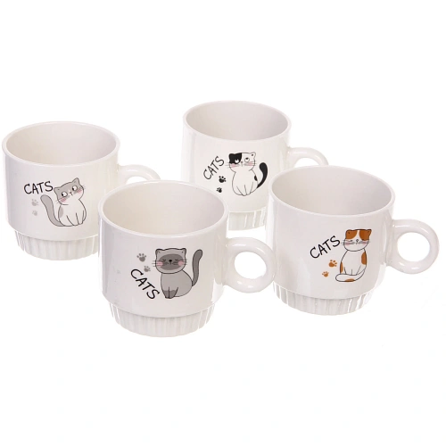 Набор кружек на стойке 280мл Котики_4