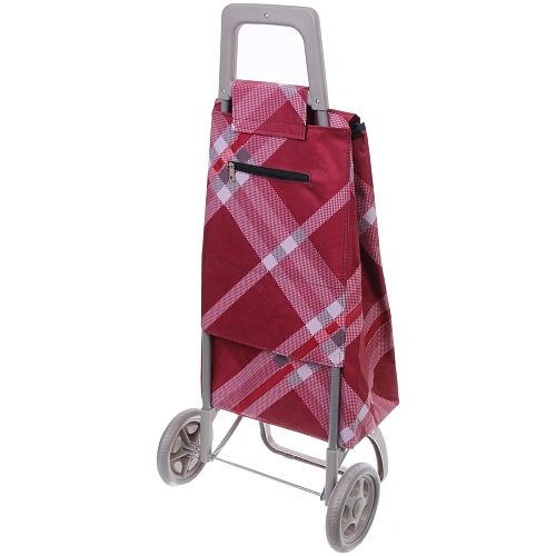 Тележка хозяйственная с сумкой (934030см, колеса 15см,грузоподъемность до 40 кг) бордовая_16