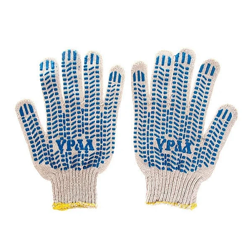 Перчатки трикотажные х/б с ПВХ покрытием "Протектор" 10кл 6н белые