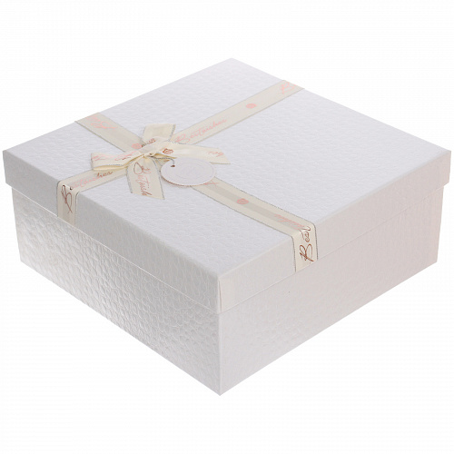Коробка подарочная "Текстура" 24*24*10 см, белый