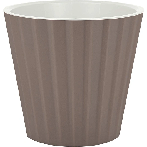 Горшок для цветов пластиковый 3,3л d-19см "Sand"  c дренажной вставкой, французский платан