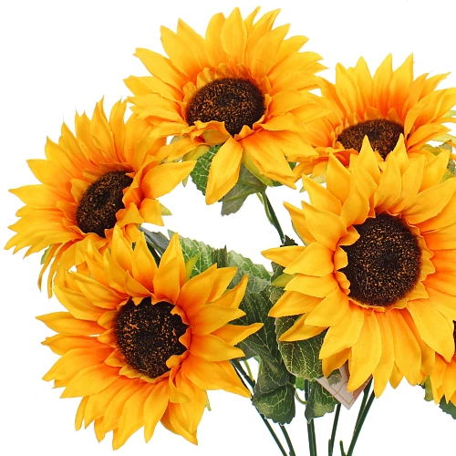 Искусственные цветы Подсолнухи 43см 7 цветков_5