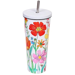 Термокружка 750мл "Лето" с трубочкой