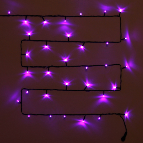 Гирлянда для улицы 20м 240 ламп LED чёрный провод, 8 реж, IP-54, Фиолетовый (возможность соединения)