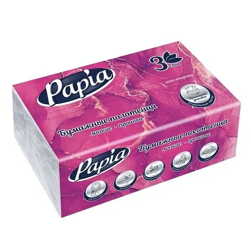 Полотенца бумажные PAPIA V-сложения 3 сл. 100 л.