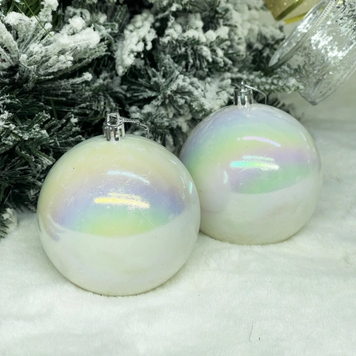 Новогодние шары 8 см (набор 2 шт) "Жемчуг", Перламутр