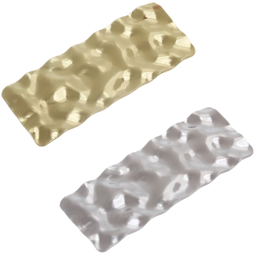 Зажим для волос "AKS - DesignPRO", прямоугольник, цвет золото и хром, 4,5*2см