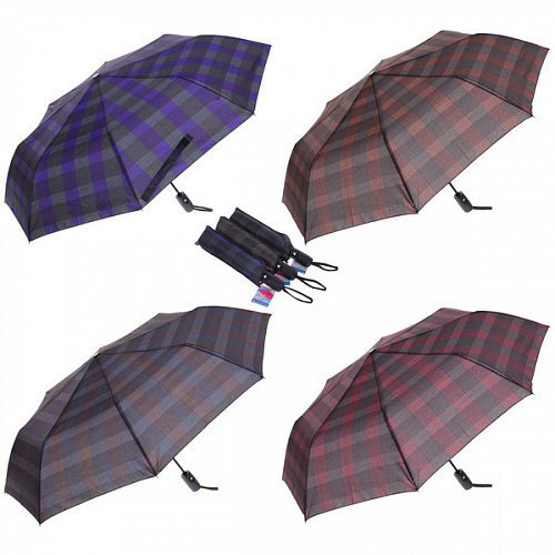Зонт мужской полуавтомат "ESTET", микс 4 цвета, 8 спиц, d-95см, длина в слож. виде 40см  