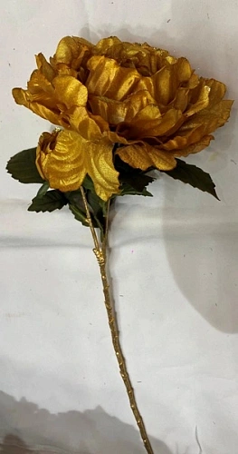 Искусственные цветы "FLOWERS GLAMOUR" 60см Пионы 2 цветка золотые