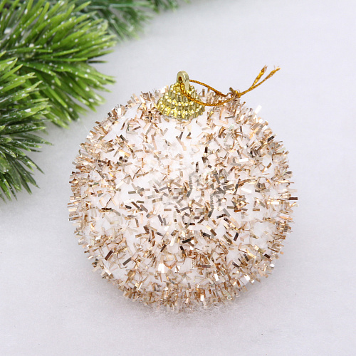 Новогодний шар "Морозные кристаллы" 8 см, Золото