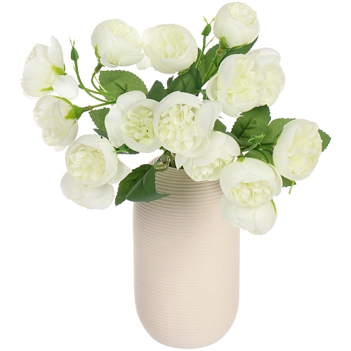Искусственные цветы Розочки 30см 15 цветков белые_5