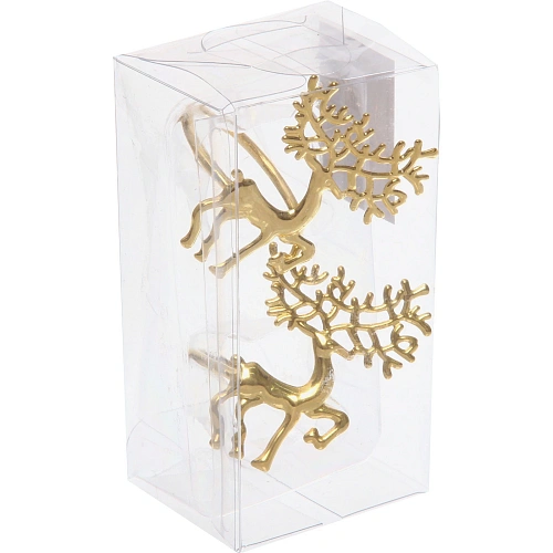 Набор колец для салфеток 2шт `Олень, цвет золото_4