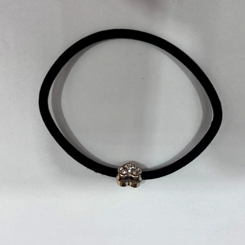 Резинка для волос в наборе 2шт "DesignPRO", сердечки, цвет черный / золото, d-5.5см