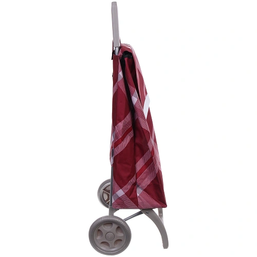 Тележка хозяйственная с сумкой (934030см, колеса 15см,грузоподъемность до 40 кг) бордовая_17