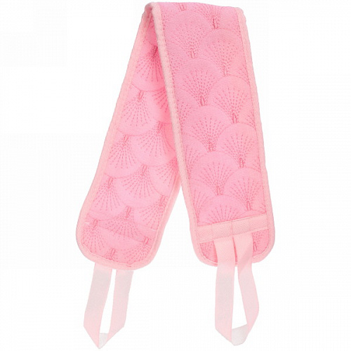 Мочалка для тела "Ultramarine - Body care", пилинг эффект, цвет розовый,  9,5*80см, Zip пакет