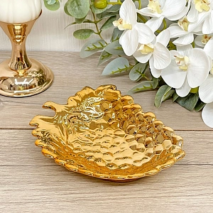 Подставка керамическая "GOLD Podarok", лоза, цвет золото, 18*13см (упаковка индив. пленка)