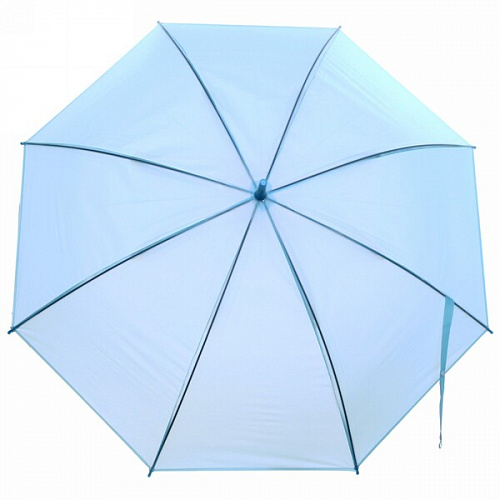 Зонт-трость женский "Классический" цвет голубой, 8 спиц, d-92см, длина в слож. виде 71см