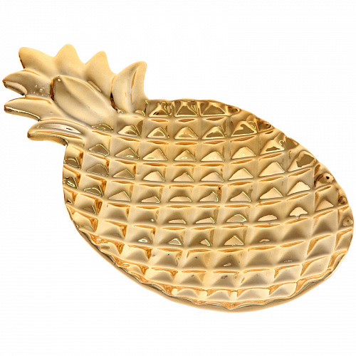 Подставка керамическая "GOLD Podarok", ананас, цвет золото, 21,5*12см (упаковка индив. пленка)