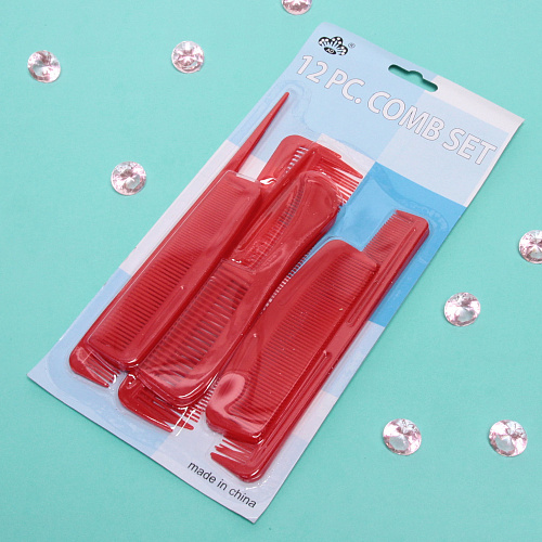 Расчески в наборе на блистере 12 шт, цвет микс_13