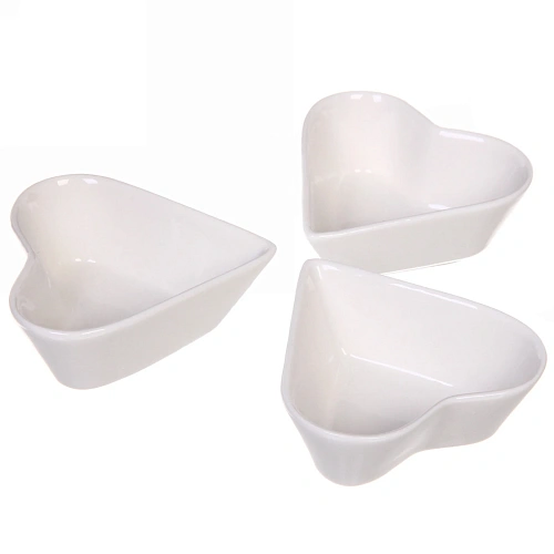 Набор соусников "White magic" 3шт "Сердечки"