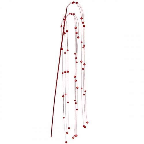 Ветка декоративная "Изящный жемчуг" 117 см, Красный