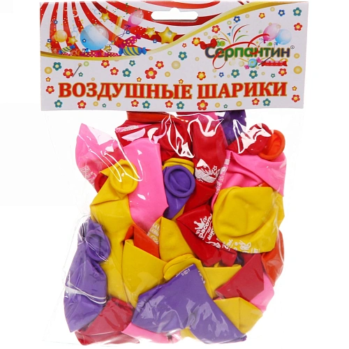 Воздушные шары 50 шт, 1025см Красотка, (микс)_3