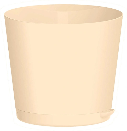 Горшок для цветов пластиковый 2л d-16см "Oregano" с прикорневым поливом светло-бежевый