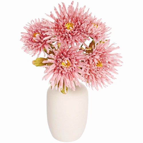 Искусственные цветы Хризантема 45см 5 цветков розовый_6