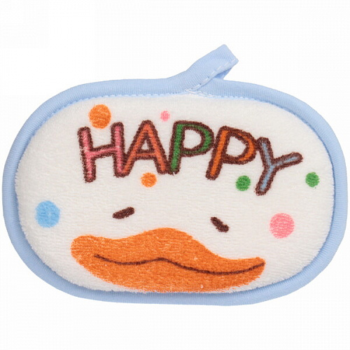 Губка для тела махровая "Happy baby - Утёнок Кря" , 13,5*8,5 см (ZIP пакет)