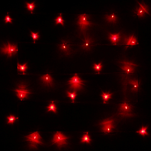 Гирлянда для дома  2,5м 24 лампы LED прозрач.пров.,8 реж, IP-20, Красный