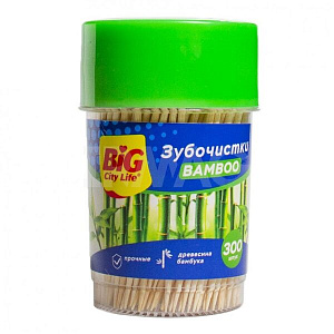 Зубочистки BIG CITY бамбук 300 шт.