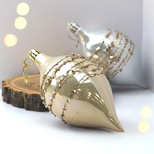 Набор украшений SHINE "Star Thread" 13,8х6,5 см (2 шт.), light champagne/silver