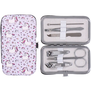 Набор для маникюра в футляре 6 предметов "Милые Единорожки",11*6,5см (разработка РЦ Восток / пакет с подвесом)