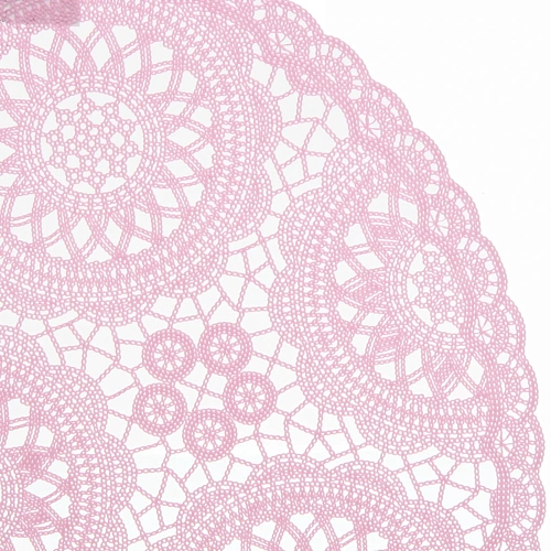 Салфетка на стол 38см Кружево розовая_4