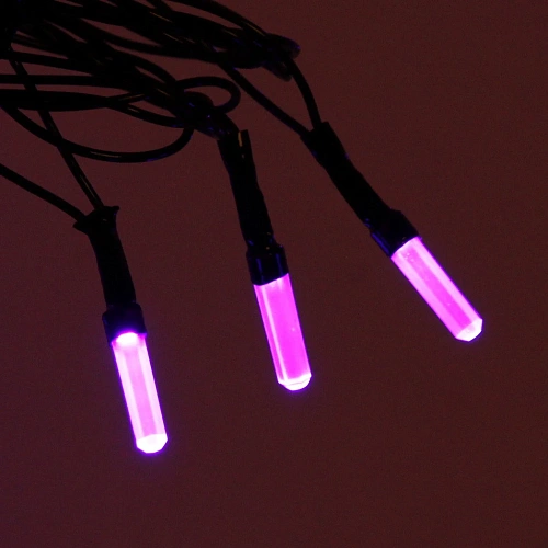Гирлянда для дома Кристалы  9,5 м 100 ламп LED черный пров,8 реж,IP-40, Фиолетовый (возможность соединения)_5