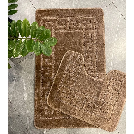 Комплект ковриков для ванной и туалета My Crystal АФИНЫ 60*100 и 50*60 мокко