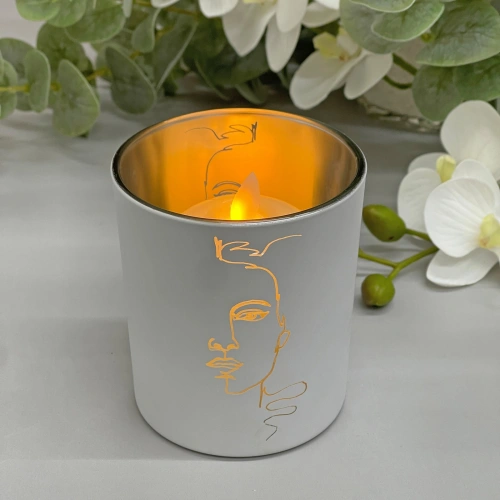 Подсвечник "Нежный силуэт" 8,5*10 см, Белый