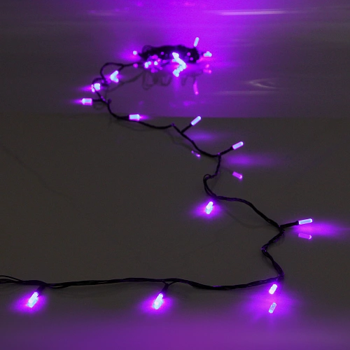 Гирлянда для дома "Кристаллы"  9,5 м 100 ламп LED черный пров.,8 реж.,IP-40, Фиолетовый (возможность соединения)