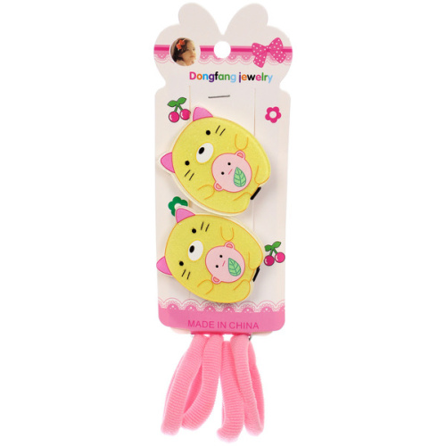 Аксессуары для волос детские в наборе 2 зажима и 4 резинки «РОЗОВОЕ ОБЛАКО», мишутки, цвет как на фото,14*6см (пакет с подвесом)